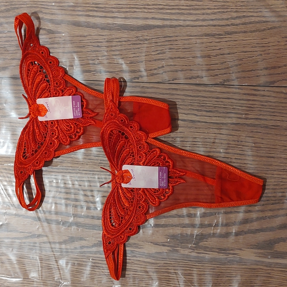 Set of 2 Butterfly G-string Panties - Large